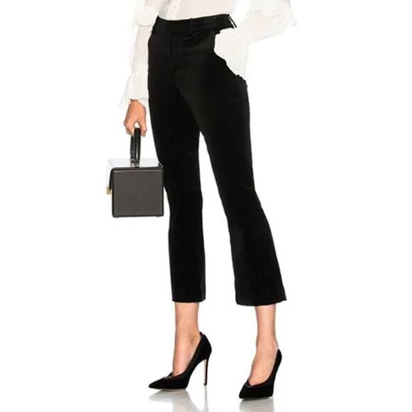 Frame Velvet Slit Pant Noir Size 14 - Picture 1 of 7